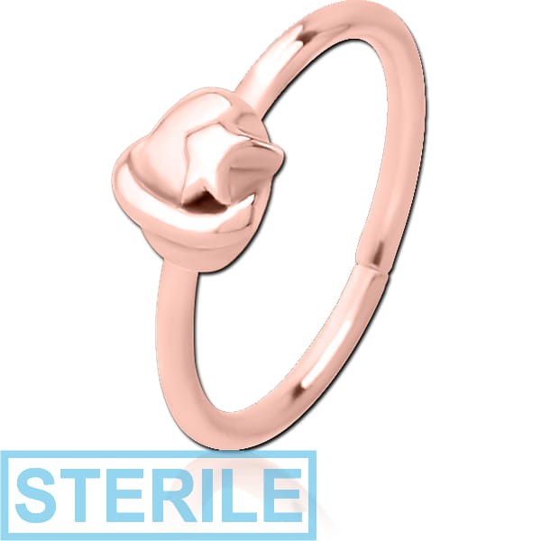 STERILE ROSE GOLD PVD COATED SURGICAL STEEL SEAMLESS RING - EYE STAR
