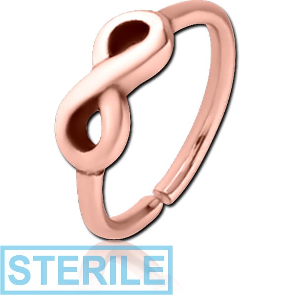 STERILE ROSE GOLD PVD COATED SURGICAL STEEL SEAMLESS RING - INFINITY