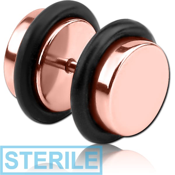 STERILE ROSE GOLD PVD COATED SURGICAL STEEL FAKE PLUG