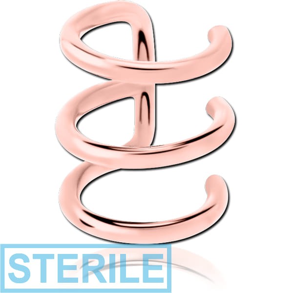 STERILE ROSE GOLD PVD COATED SURGICAL STEEL ILLUSION EAR CUFF