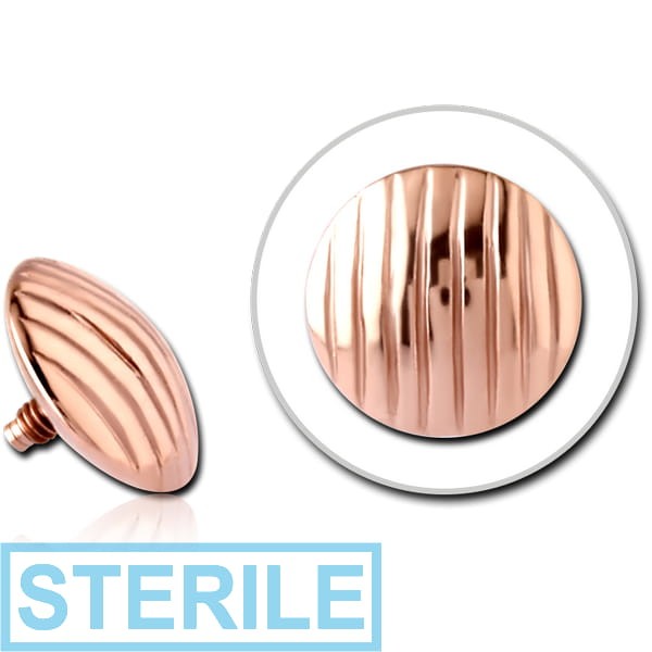 STERILE ROSE GOLD PVD COATED SURGICAL STEEL ATTACHMENT FOR 1.6MM INTERNALLY THREADED PINS
