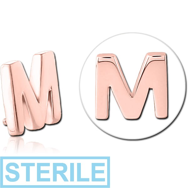 STERILE ROSE GOLD PVD COATED SURGICAL STEEL ATTACHMENT FOR 1.6MM INTERNALLY THREADED PINS - M