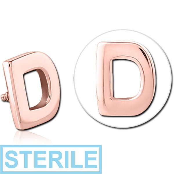 STERILE ROSE GOLD PVD COATED SURGICAL STEEL MICRO ATTACHMENT FOR 1.2MM INTERNALLY THREADED PINS - D