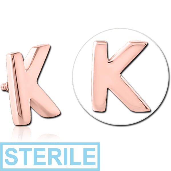STERILE ROSE GOLD PVD COATED SURGICAL STEEL MICRO ATTACHMENT FOR 1.2MM INTERNALLY THREADED PINS - K