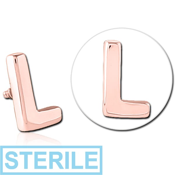 STERILE ROSE GOLD PVD COATED SURGICAL STEEL MICRO ATTACHMENT FOR 1.2MM INTERNALLY THREADED PINS - L