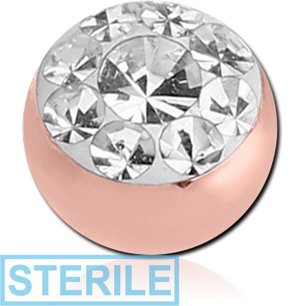 STERILE ROSE GOLD PVD COATED VALUE CRYSTALINE JEWELLED BALL