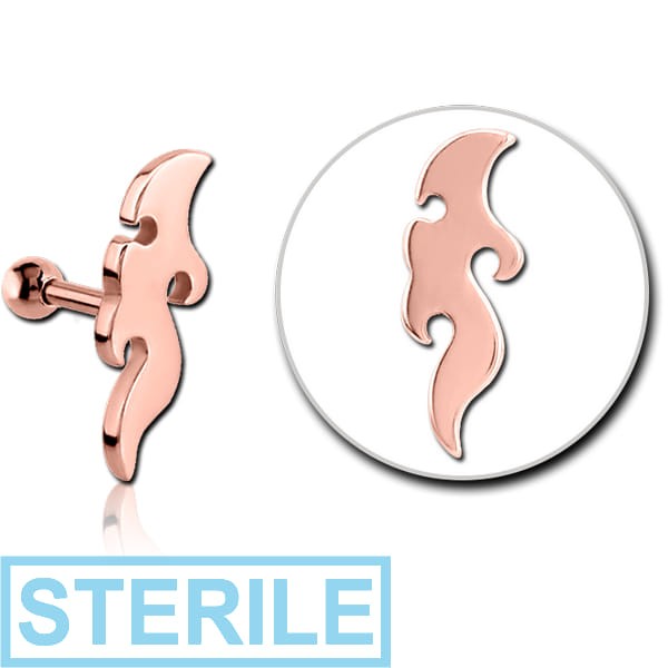 STERILE ROSE GOLD PVD COATED SURGICAL STEEL TRAGUS MICRO BARBELL
