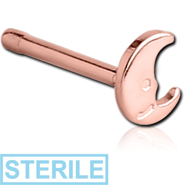 STERILE ROSE GOLD PVD COATED SURGICAL STEEL MOON NOSE BONE