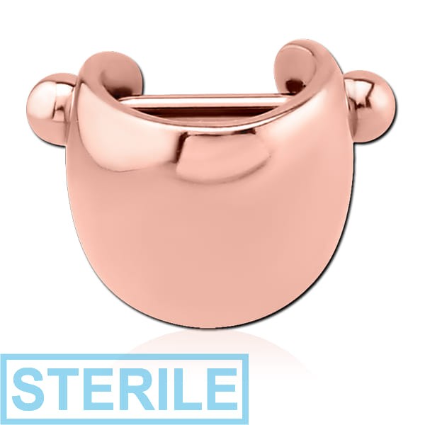 STERILE ROSE GOLD PVD COATED SURGICAL STEEL CARTILAGE SHIELD