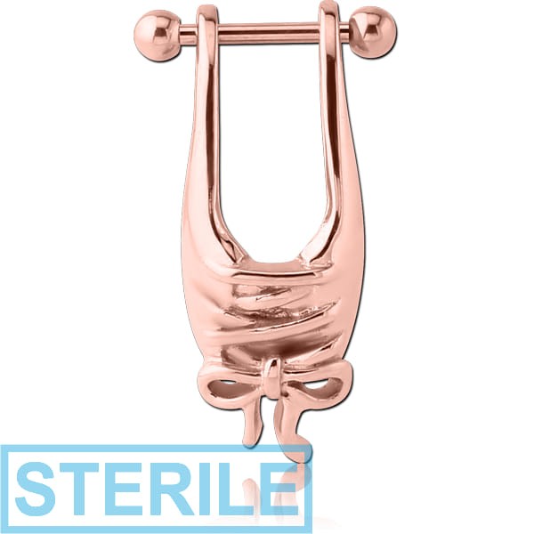 STERILE ROSE GOLD PVD COATED SURGICAL STEEL CARTILAGE SHIELD - CORSET
