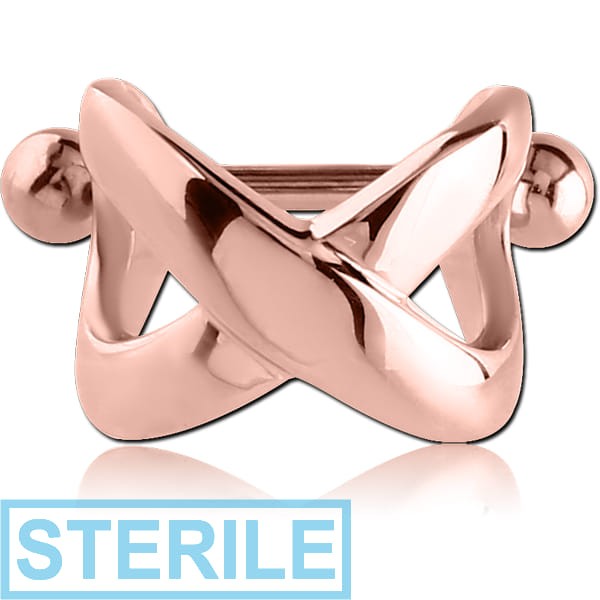 STERILE ROSE GOLD PVD COATED SURGICAL STEEL CARTILAGE SHIELD - INFINITY