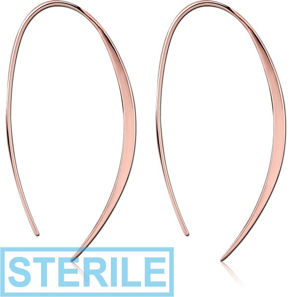 STERILE ROSE GOLD PVD COATED SURGICAL STEEL EARRINGS PAIR