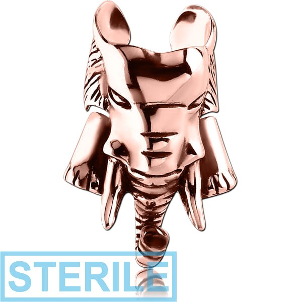 STERILE ROSE GOLD PVD COATED SURGICAL STEEL EAR CUFF - ELEPHANT