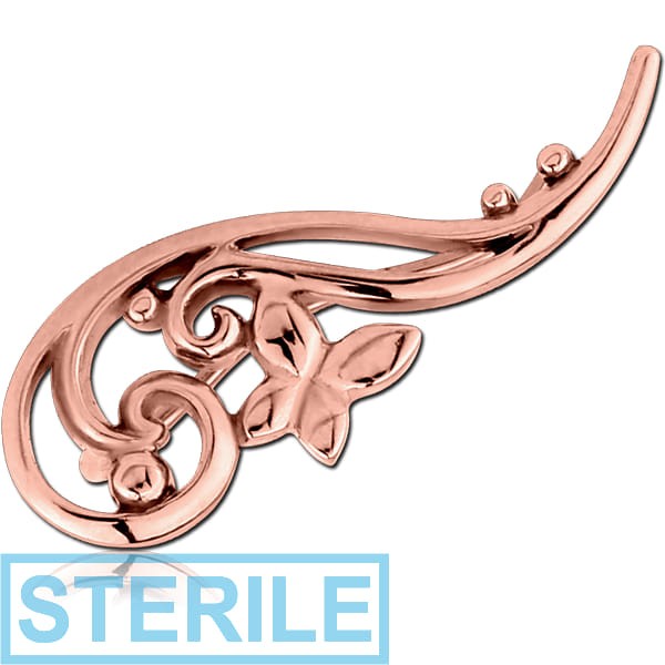 STERILE ROSE GOLD PVD COATED SURGICAL STEEL EAR VINE - LEFT