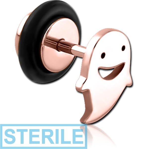 STERILE ROSE GOLD PVD COATED SURGICAL STEEL FAKE PLUG