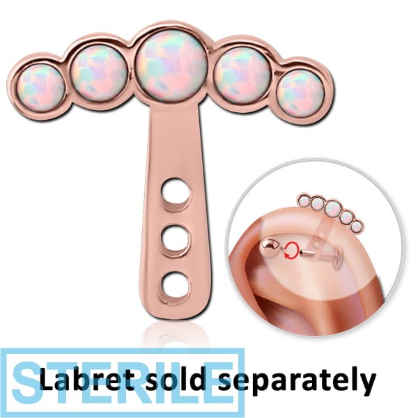 STERILE ROSE GOLD PVD COATED SURGICAL STEEL SYNTHETIC OPAL HELIX WRAP