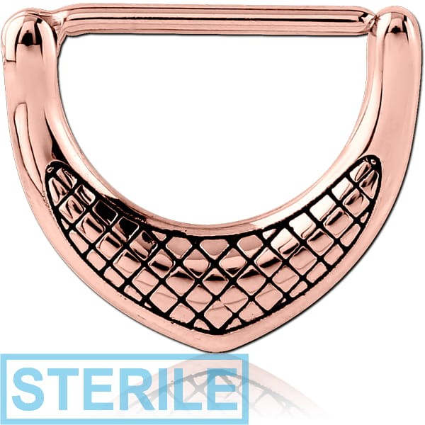 STERILE ROSE GOLD PVD COATED SURGICAL STEEL NIPPLE CLICKER