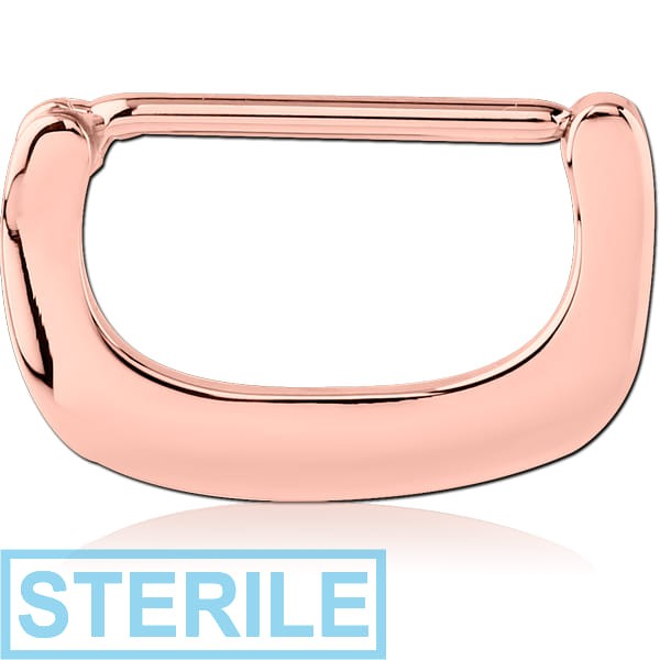 STERILE ROSE GOLD PVD COATED SURGICAL STEEL NIPPLE CLICKER - U