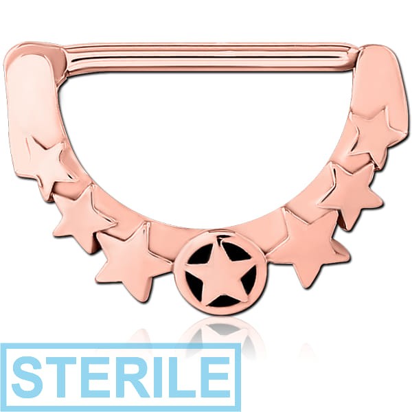 STERILE ROSE GOLD PVD COATED SURGICAL STEEL NIPPLE CLICKER
