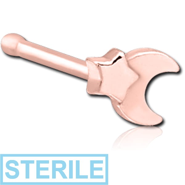 STERILE ROSE GOLD PVD COATED SURGICAL STEEL NOSE BONE