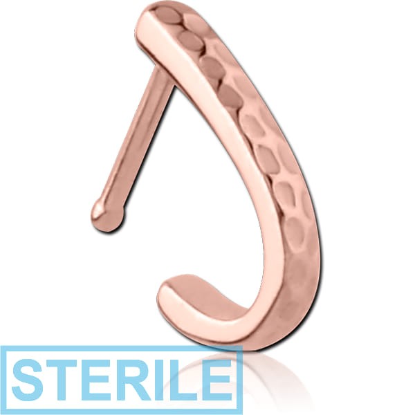 STERILE ROSE GOLD PVD COATED SURGICAL STEEL WRAP AROUND NOSE BONE