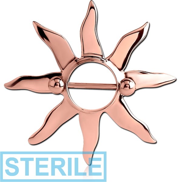 STERILE ROSE GOLD PVD COATED SURGICAL STEEL NIPPLE SHIELD (14 MM)