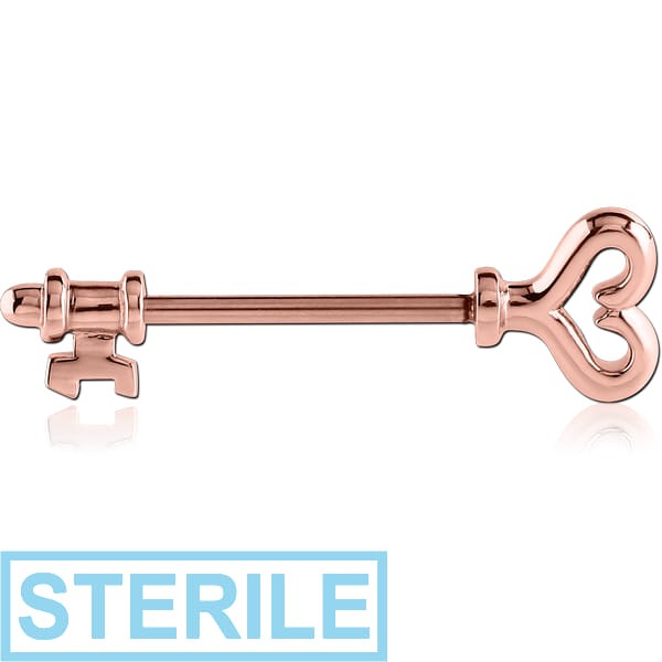 STERILE ROSE GOLD PVD COATED SURGICAL STEEL NIPPLE SHIELD - KEY
