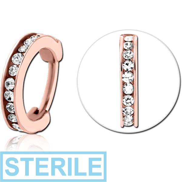 STERILE ROSE GOLD PVD COATED SURGICAL STEEL JEWELLED MULTI PURPOSE CLICKER