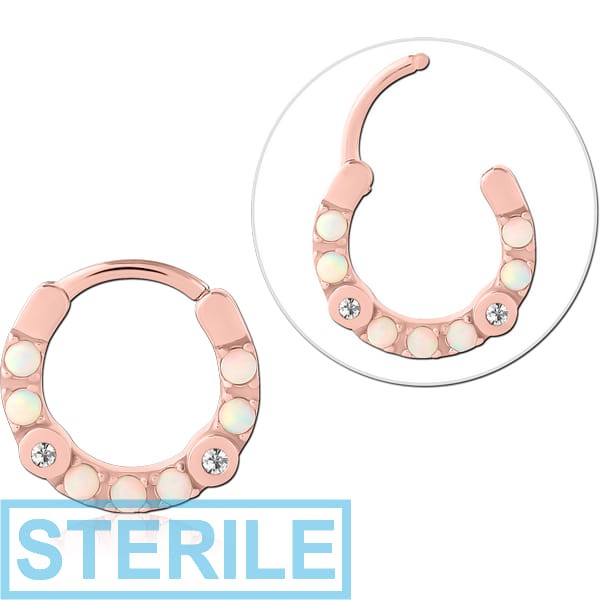 STERILE ROSE GOLD PVD COATED SURGICAL STEEL JEWELLED MULTI PURPOSE CLICKER