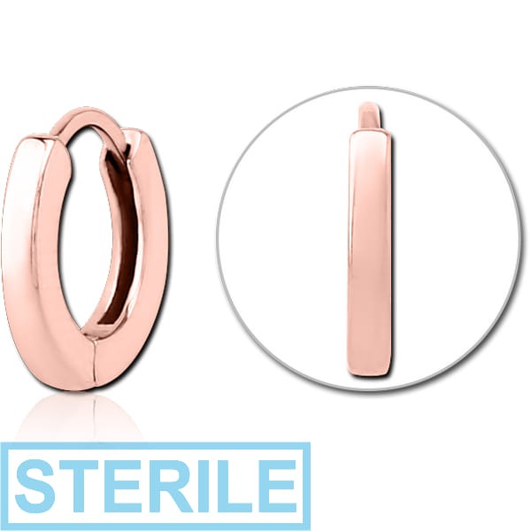 STERILE ROSE GOLD PVD COATED SURGICAL STEEL MULTI PURPOSE HUGGIE PIERCING