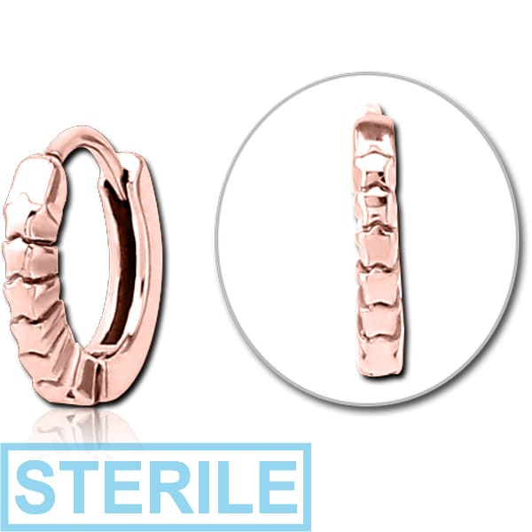 STERILE ROSE GOLD PVD COATED SURGICAL STEEL MULTI PURPOSE HUGGIE PIERCING