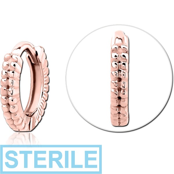 STERILE ROSE GOLD PVD COATED SURGICAL STEEL MULTI PURPOSE HUGGIE PIERCING