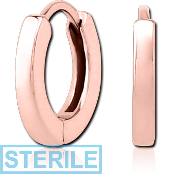 STERILE ROSE GOLD PVD COATED SURGICAL STEEL HUGGIES PAIR