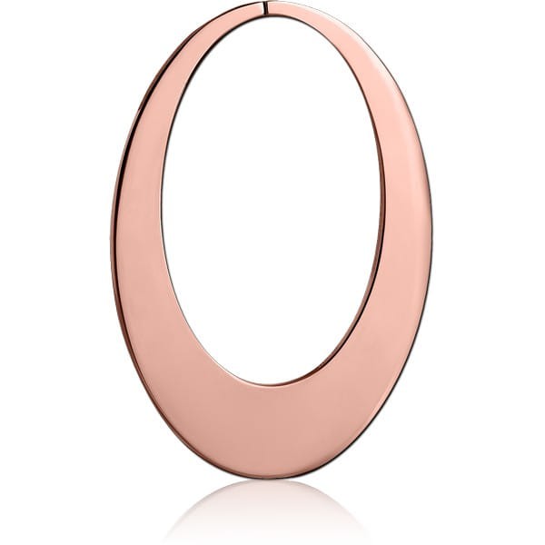 STERILE ROSE GOLD PVD COATED SURGICAL STEEL HOOP EARRINGS FOR TUNNEL - ELIPTIC