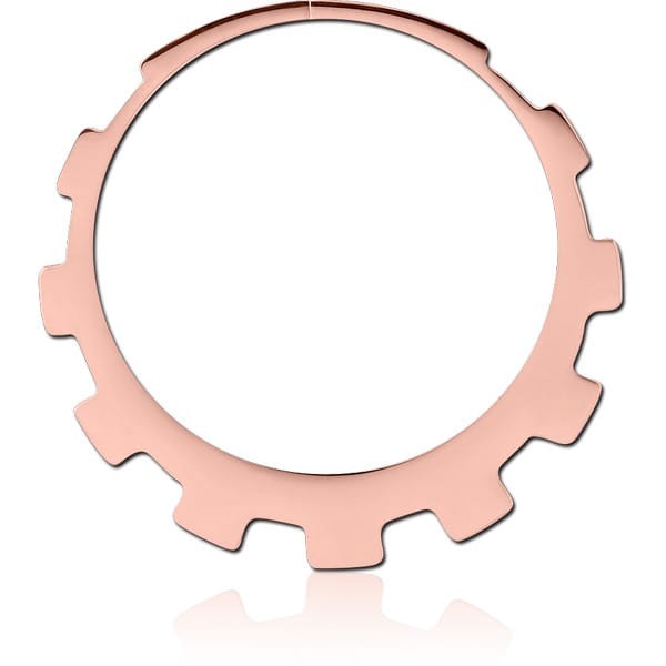STERILE ROSE GOLD PVD COATED SURGICAL STEEL HOOP EARRINGS FOR TUNNEL