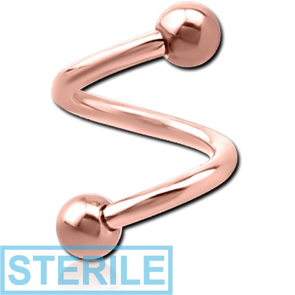 STERILE ROSE GOLD PVD COATED SURGICAL STEEL BODY SPIRAL