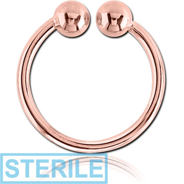STERILE ROSE GOLD PVD COATED SURGICAL STEEL NOSE RING