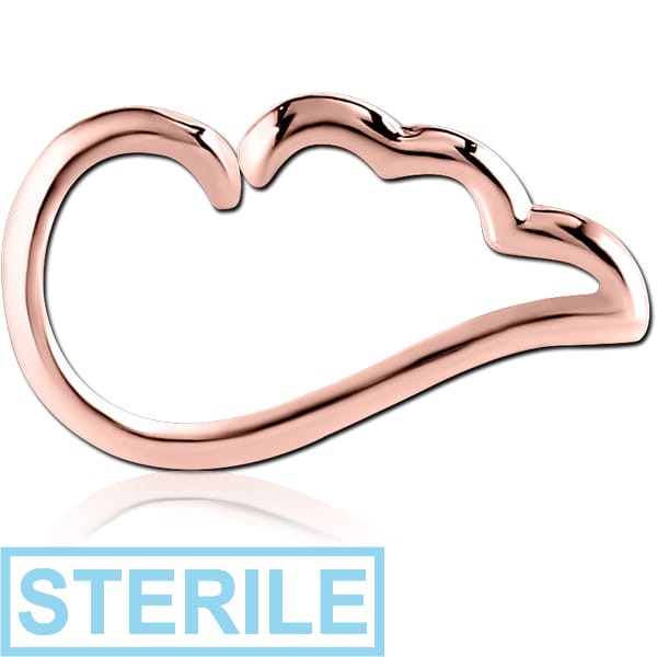 STERILE ROSE GOLD PVD COATED SURGICAL STEEL OPEN WING SEAMLESS RING