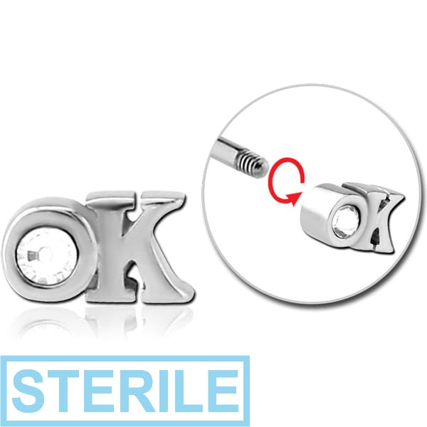 STERILE SURGICAL STEEL JEWELLED ATTACHMENT FOR 1.6 MM THREADED PINS - OK