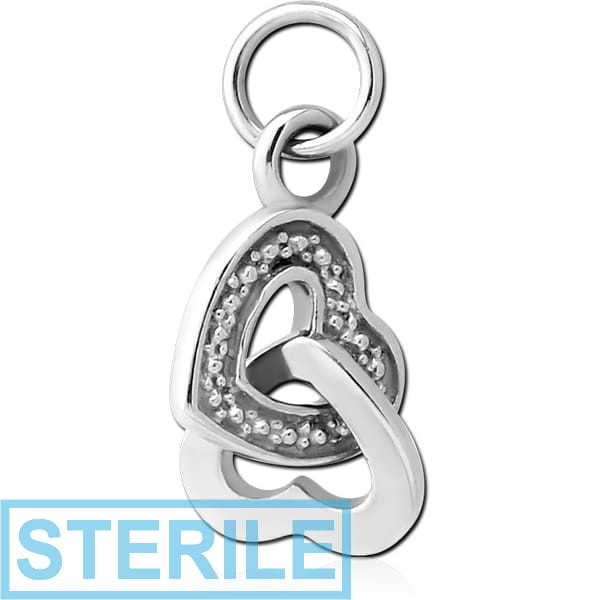 STERILE SURGICAL STEEL CHARM - ENTANGLED HEARTS