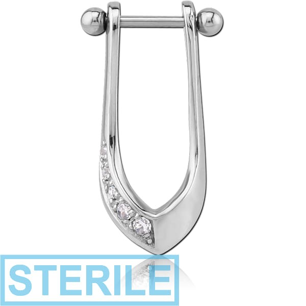 STERILE SURGICAL STEEL JEWELLED CARTLAGE SHIELD - LEFT