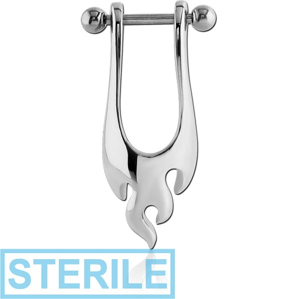 STERILE SURGICAL STEEL CARTILAGE SHIELD - FLAME
