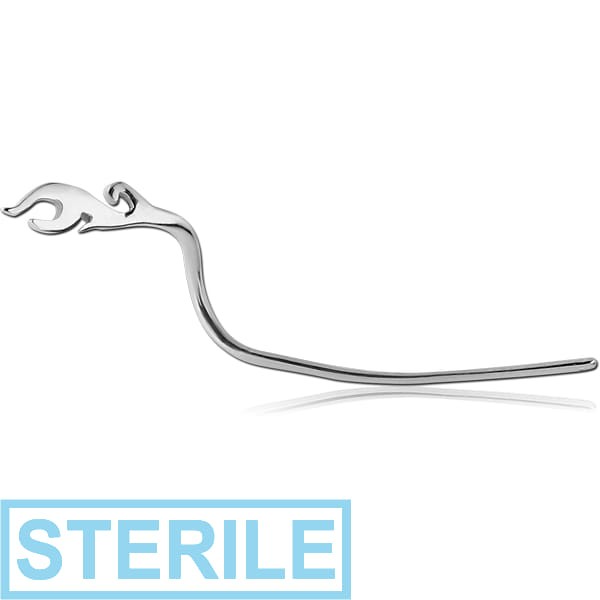STERILE SURGICAL STEEL EYEBROW - FLAMES RIGHT