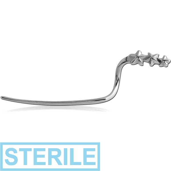 STERILE SURGICAL STEEL EYEBROW - STARS LEFT