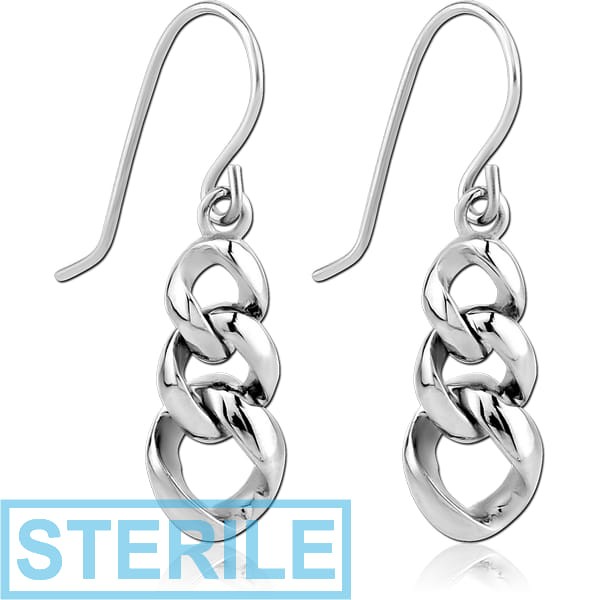 STERILE SURGICAL STEEL EARRINGS PAIR - THREE JOINTS