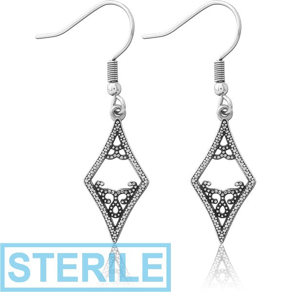 STERILE SURGICAL STEEL EARRINGS PAIR