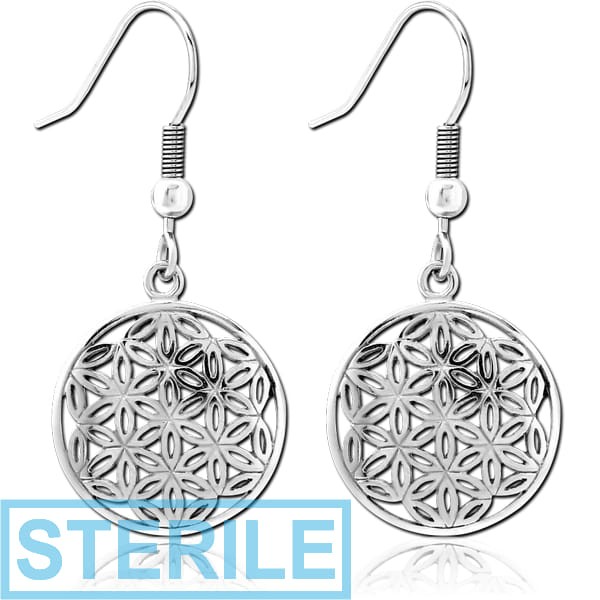 STERILE SURGICAL STEEL EARRINGS PAIR - FILIGREE