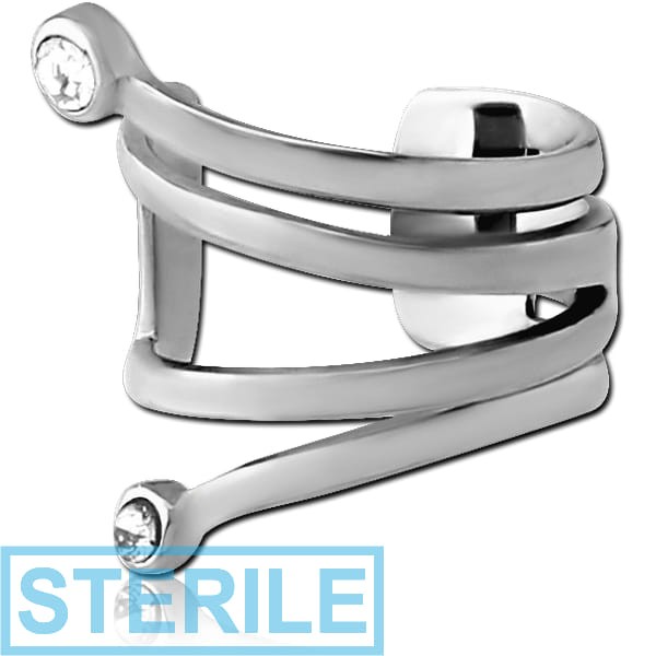 STERILE SURGICAL STEEL JEWELLED EAR CUFF