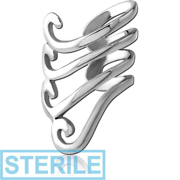 STERILE SURGICAL STEEL EAR CUFF - CURVED LINES