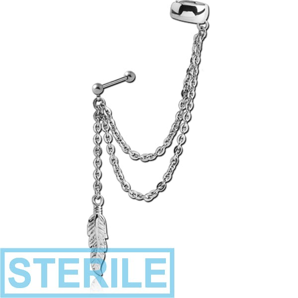 STERILE SURGICAL STEEL EAR CUFF